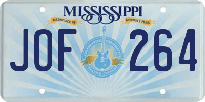 MS license plate JOF264