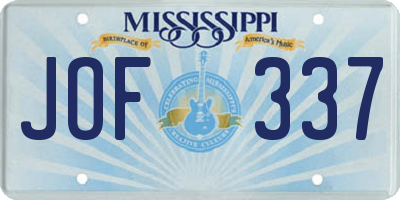 MS license plate JOF337