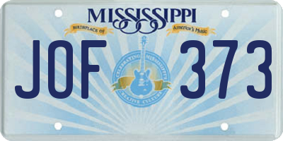 MS license plate JOF373