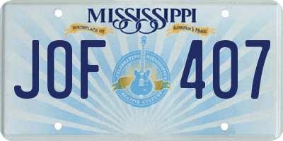 MS license plate JOF407