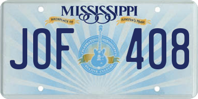 MS license plate JOF408