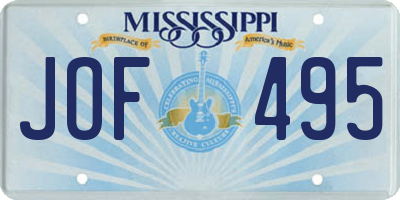 MS license plate JOF495