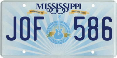 MS license plate JOF586