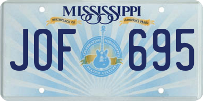 MS license plate JOF695