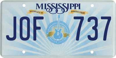 MS license plate JOF737