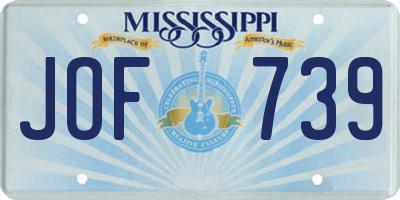MS license plate JOF739