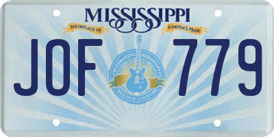 MS license plate JOF779