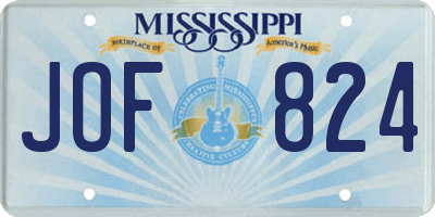 MS license plate JOF824