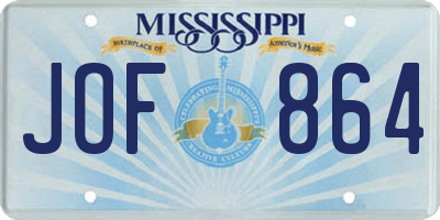 MS license plate JOF864