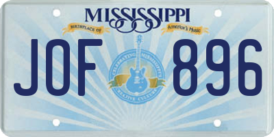 MS license plate JOF896