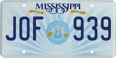 MS license plate JOF939