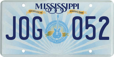 MS license plate JOG052