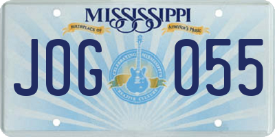 MS license plate JOG055