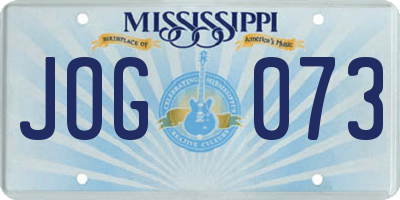 MS license plate JOG073