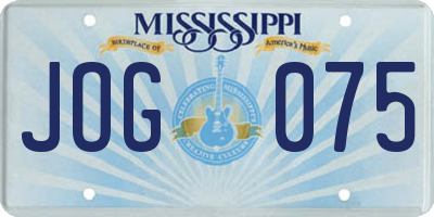 MS license plate JOG075