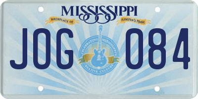 MS license plate JOG084