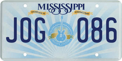 MS license plate JOG086