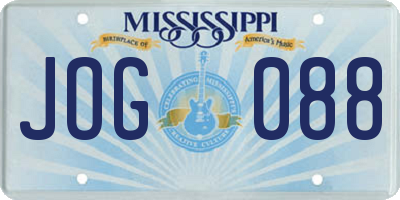 MS license plate JOG088