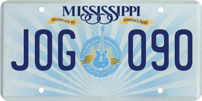 MS license plate JOG090