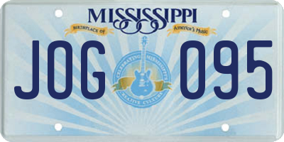 MS license plate JOG095