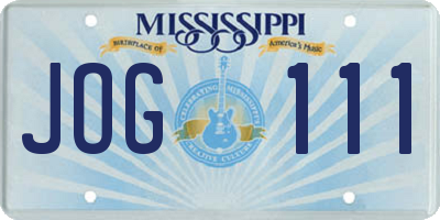 MS license plate JOG111