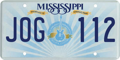 MS license plate JOG112