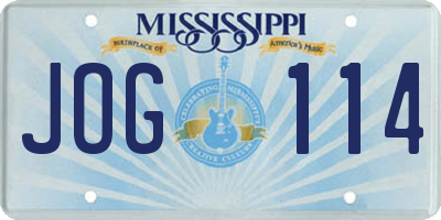 MS license plate JOG114