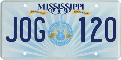 MS license plate JOG120