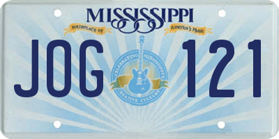 MS license plate JOG121
