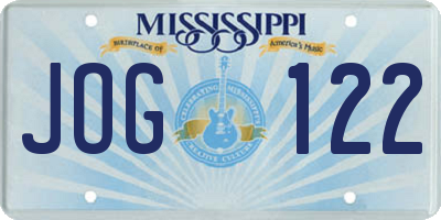 MS license plate JOG122