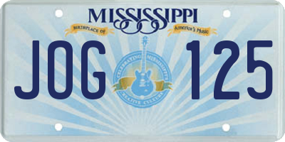 MS license plate JOG125