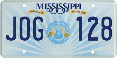 MS license plate JOG128