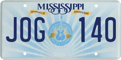 MS license plate JOG140