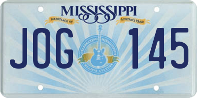 MS license plate JOG145
