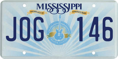 MS license plate JOG146