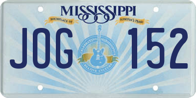 MS license plate JOG152
