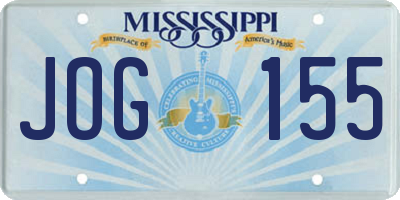 MS license plate JOG155