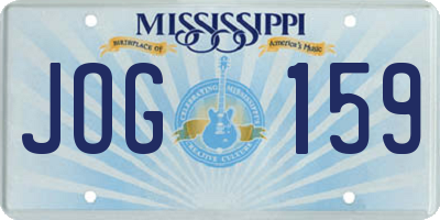 MS license plate JOG159