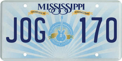 MS license plate JOG170