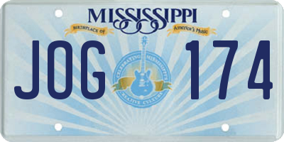 MS license plate JOG174