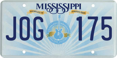 MS license plate JOG175