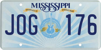 MS license plate JOG176
