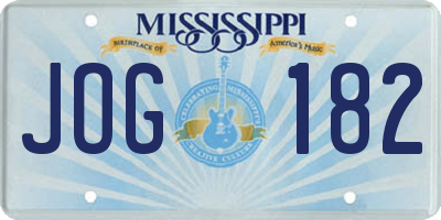 MS license plate JOG182