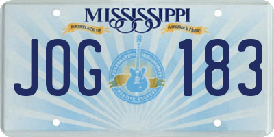 MS license plate JOG183