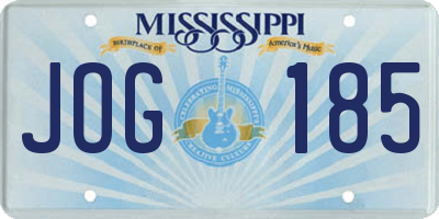 MS license plate JOG185