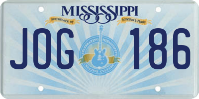 MS license plate JOG186