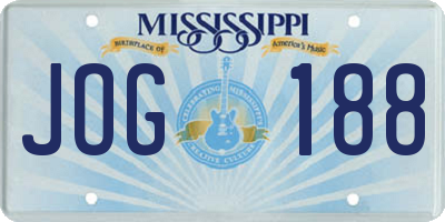 MS license plate JOG188