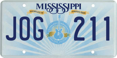 MS license plate JOG211