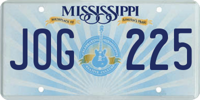 MS license plate JOG225