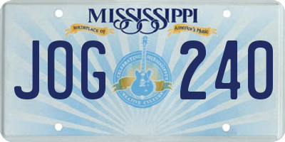 MS license plate JOG240